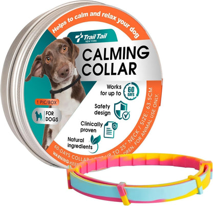 Calming Collar for Dogs,Rainbow Dog Calming Collars,Dog Pheromone Collar for Fast-Acting, Lasts 60 Days, Choke-Free Design,1 Pack Gift