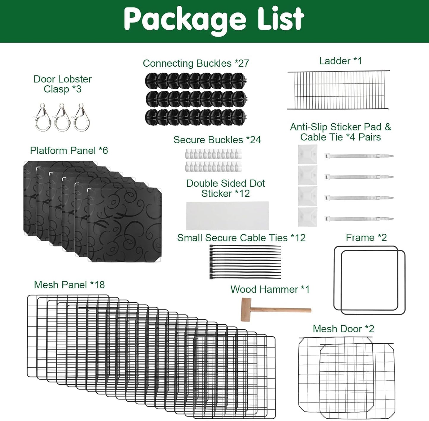 2 Tier Cat Cage, Indoor Cat Enclosures, DIY Cat Playpen Detachable Metal Wire Kennels Cats Crate Kitten House with Climbing Ladders 2 Doors Large Exercise Place for 1-3 Cats/Kitten, 28"x28"x28"