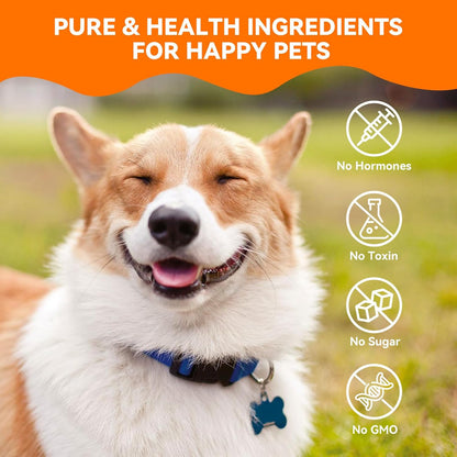 Dog Vitamins for Itchy Skin, Omega 3 Fish Oil for Healthy Skin, Less Shedding, Fluffy Hair, 12-in-1 Multivitamin for Dogs & Cats, Folic Acid Pregnant Dog Skin Care-200 Tablets