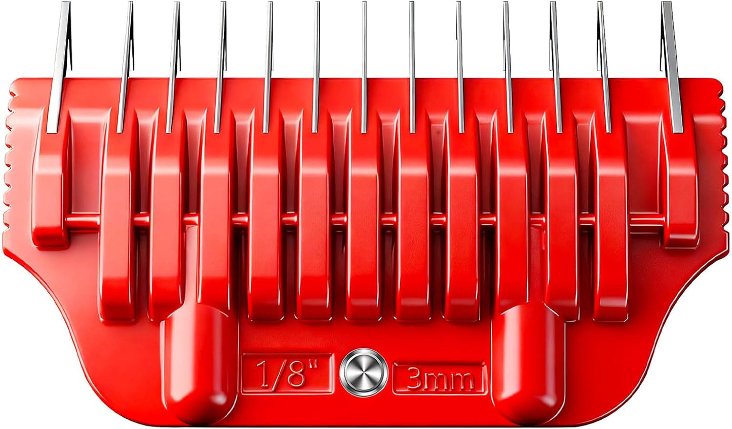 Wide Clipper Guard Attachment for A5 Type Wide Blade, Compatible with Andis, Wahl, Oster, Pet Grooming Attachment, Stainless Steel Professional Comb (3mm or 1/8")