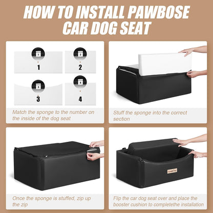 Large Leather Dog Car Seat, Cool and Refreshing Pet Booster Truck Bed with Dog Safety Belt, Waterproof Pet Travel Bed, Summer Elevated Pet Kennel, Easy Cleaning