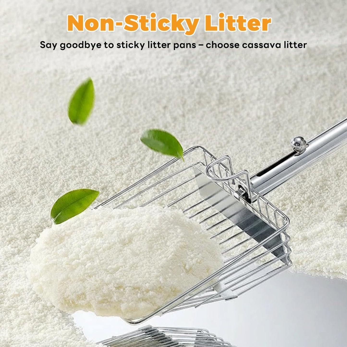 Premium Cat Litter, Non-Stick Strong Clumping Cat Litter, 100% Natural Cassava Kitty Litter, Multi-Cat/Unscented Dust-Free/Odor Control/Ultra Absorbent/Less Scattering - 9 lbs - 1 Pack