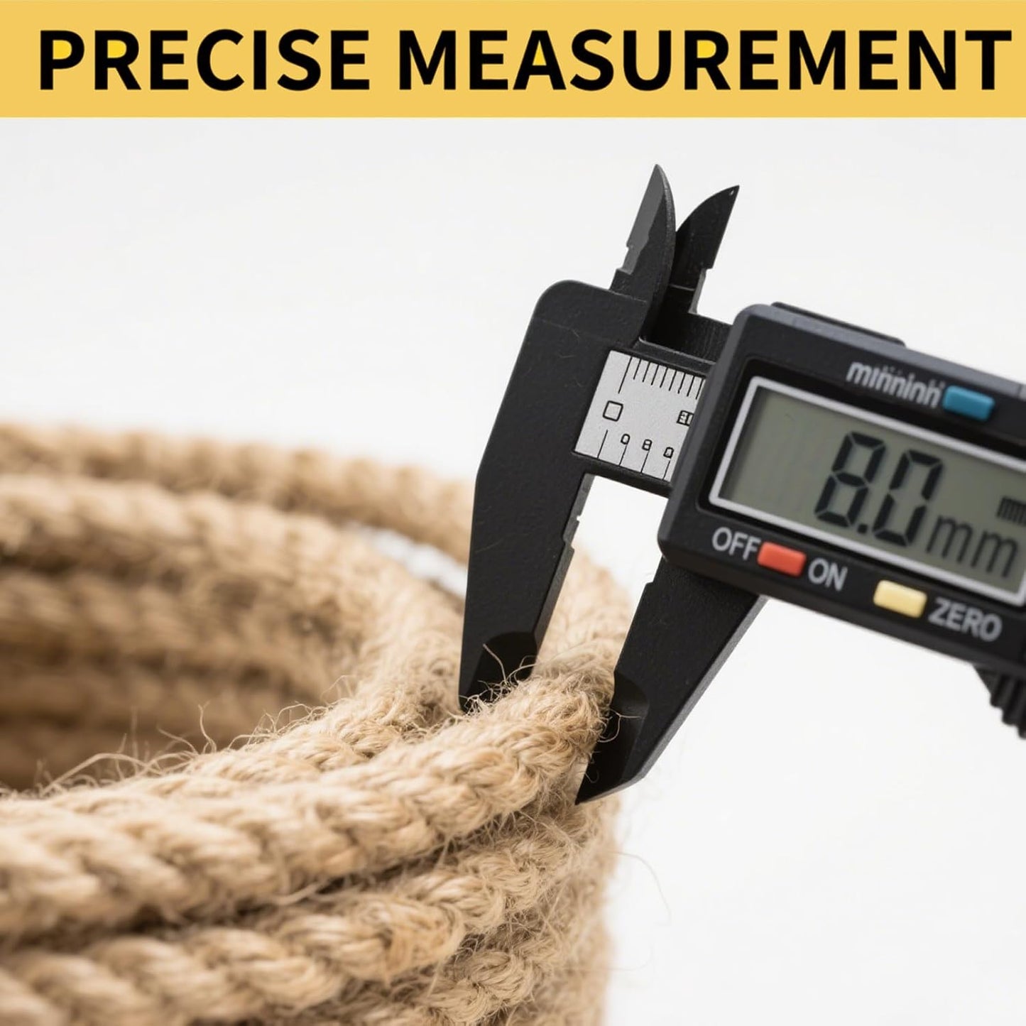 Jute Rope 49 Feet 8mm - Natural Heavy Duty Sisal Twine | Pet-Safe for Cat Scratch Posts, Crafts, Bundling & Hanging (Natural, 8MM-49FT)