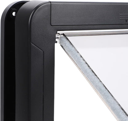 Generic Smart Cat Door, Automatic Flap Opening Cat Pet Door Collar Activated Dog Entry with 2 Collar Sensor, Remote Control, for Interior and Exterior, 10.24x11.61in