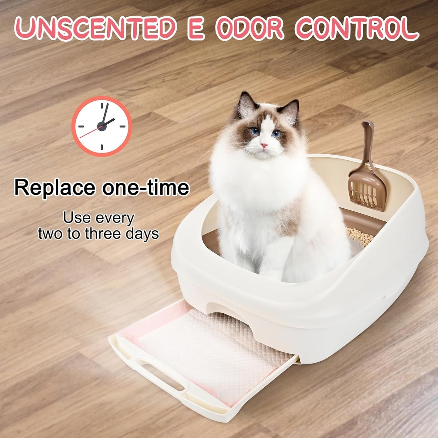 50 Count Cat Litter Pads for Tidy Cats Breeze Litter System 16.9 x 11.4 Inch Lavender Scented Cat Pad Refills Super Absorbent Quick-Dry Pee Pads for Cats (Pink)