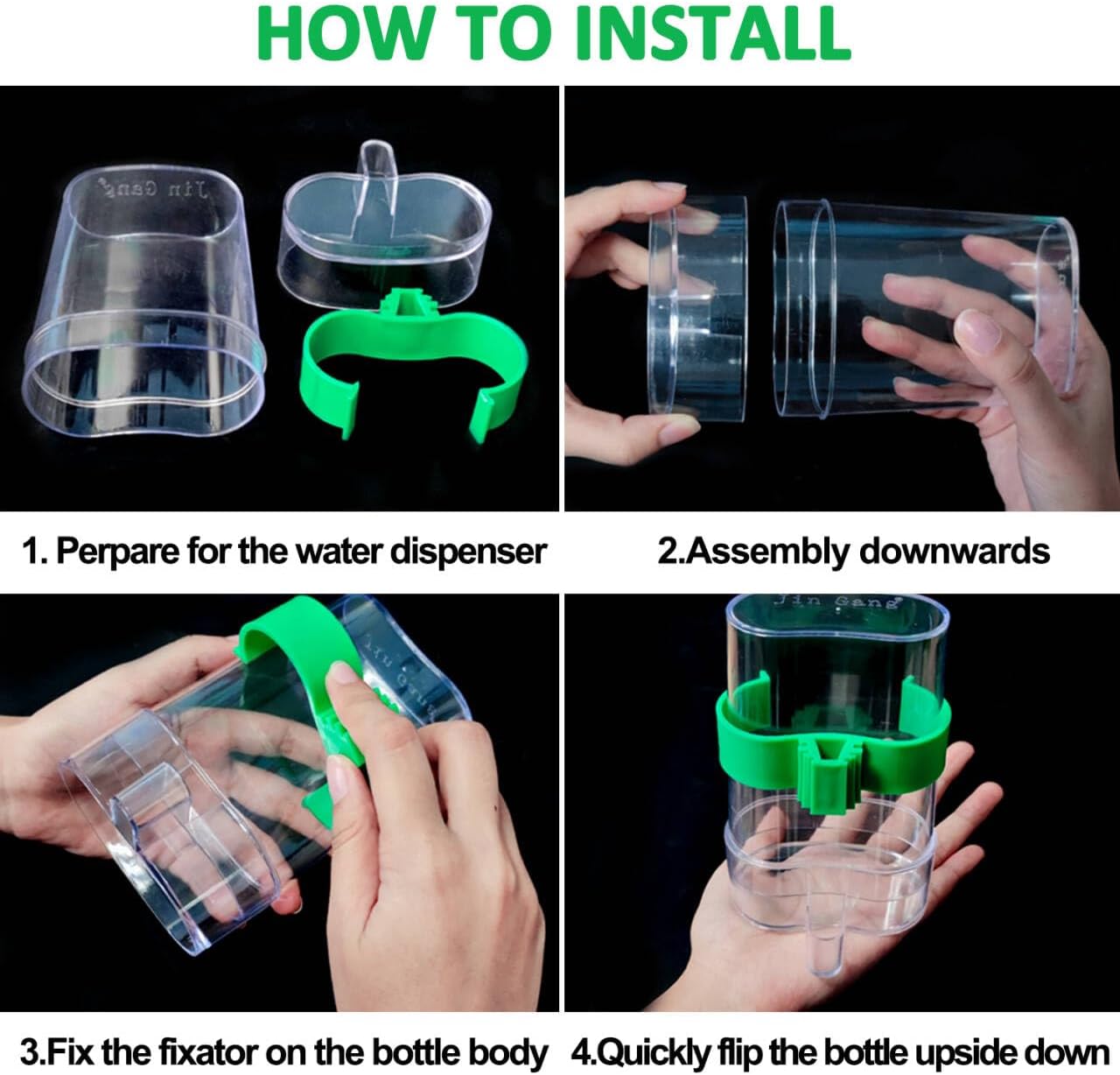 2 Pcs Automatic Bird Water Dispenser, Bird Water Feeder, Bottles Parrot Drinker Seed Food Container, Parakeet Cage Accessories for Parakeet Budgies Cockatiel Lovebird Small Birds Canary Finch