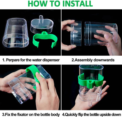 2 Pcs Automatic Bird Water Dispenser, Bird Water Feeder, Bottles Parrot Drinker Seed Food Container, Parakeet Cage Accessories for Parakeet Budgies Cockatiel Lovebird Small Birds Canary Finch