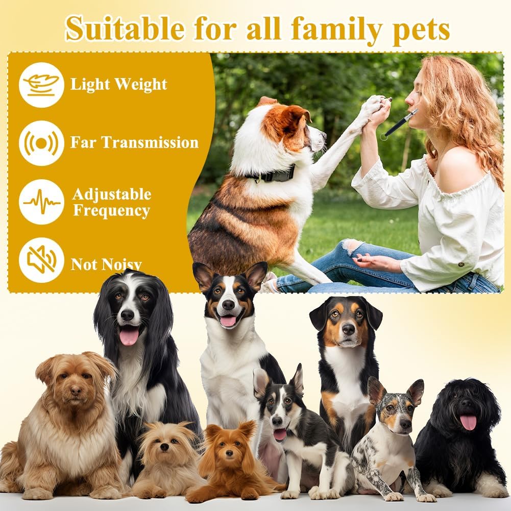 4 Pack Dog Whistle to Stop Barking Neighbors Dog with Lanyard Adjustable Ultrasonic Silent Dogs Recall Whistles(Black and White)