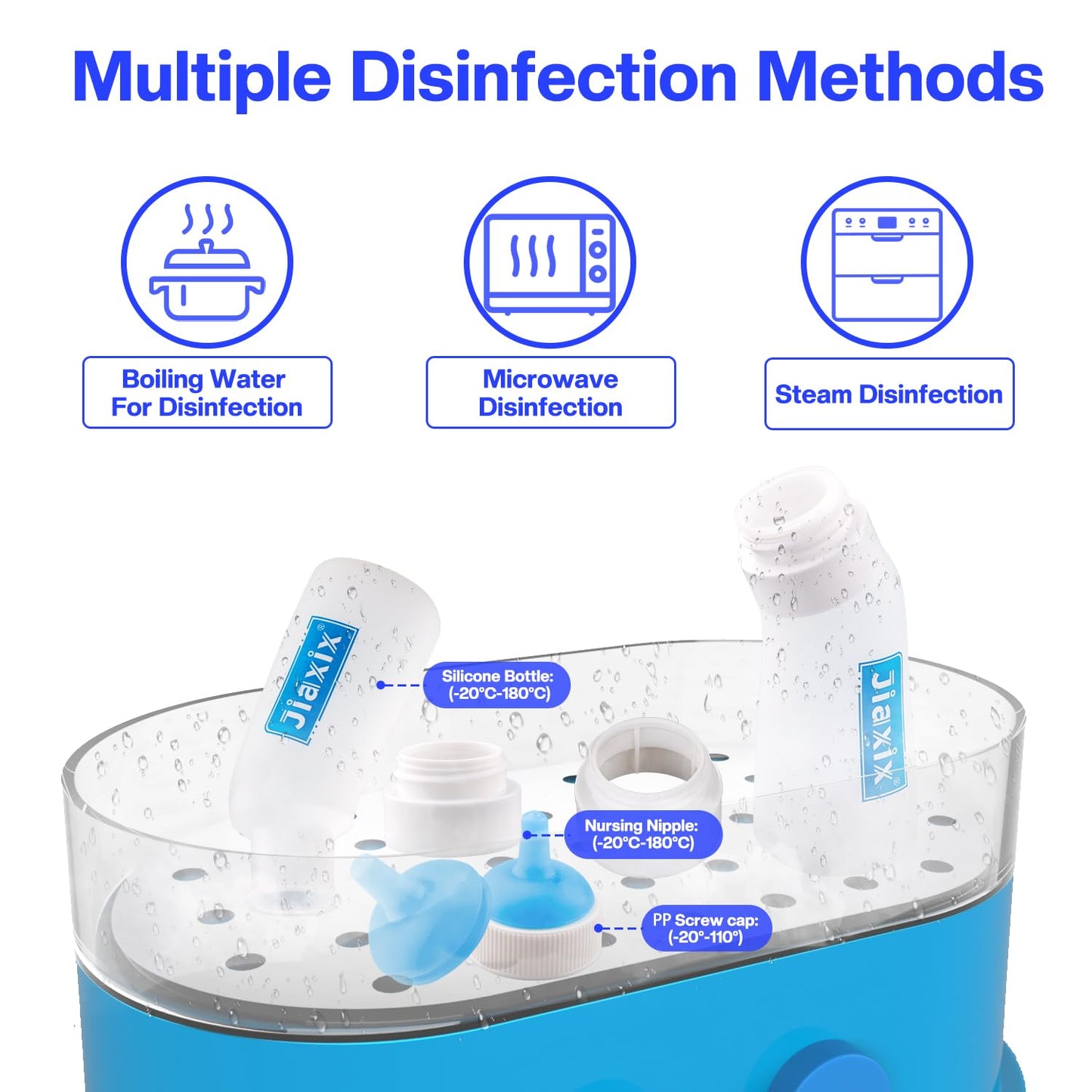 3 Pack Kitten Silicone Nursing Bottle,Silicone Feeding Nipple, Reusable Newborn Kitten Supplies, Suitable for Feeding, Puppy, Rabbit, Hamster (Blue, Large)