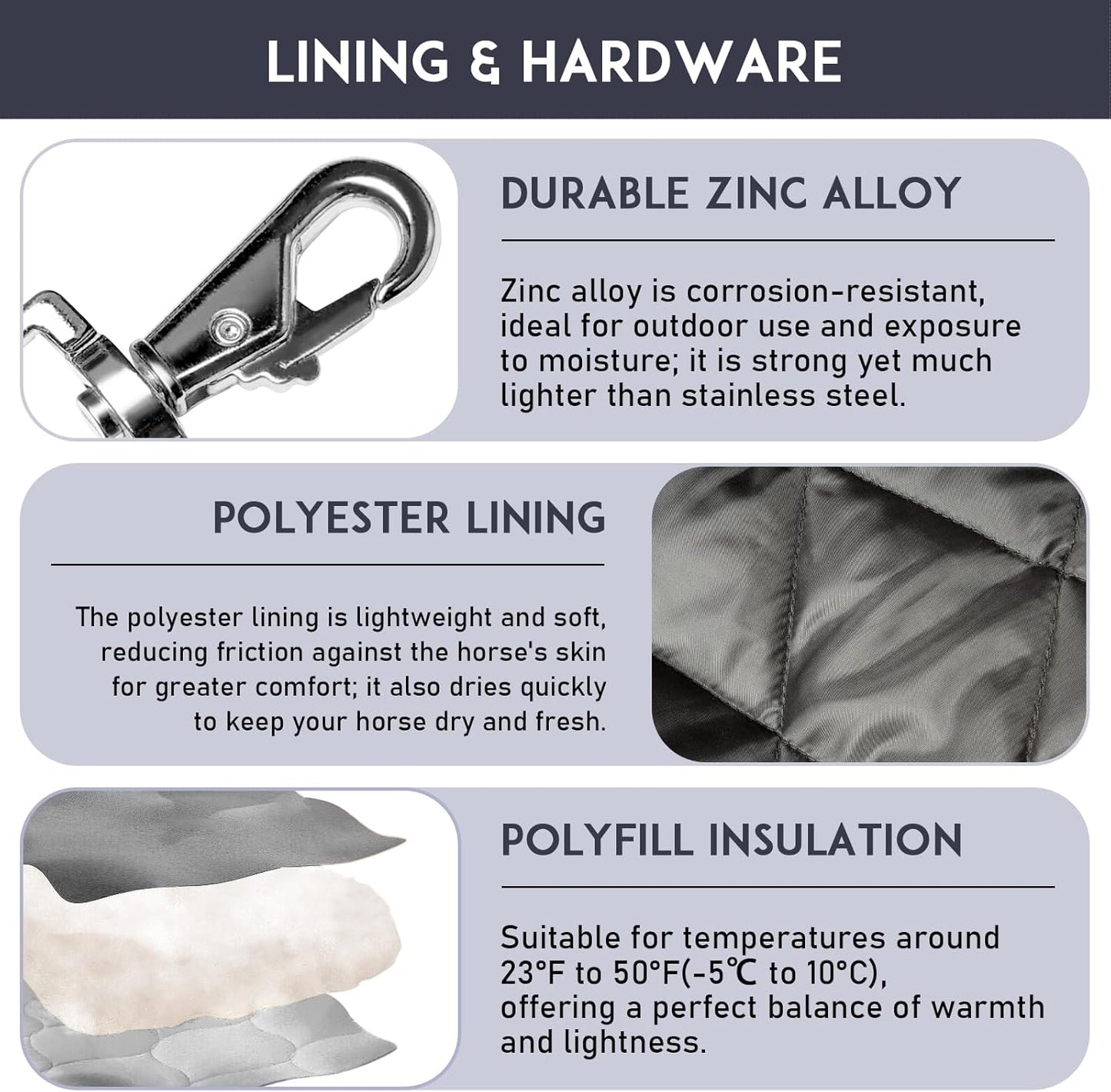 Mini Horse Pony Blankets Winter, 55 in 250g Filling Miniature Donkey Foal 1600D Waterproof Poly Rain Sheets for Real Horses Belly Wrap Tail Wrap Turnout Blanket, Stuff Care Outdoor Clothes Grey Black