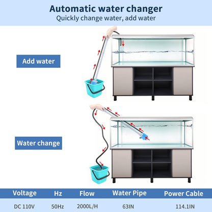 UPETTOOLS Aquarium Gravel Cleaner - Electric Automatic Removable Vacuum Water Changer Sand Algae Cleaner Filter Changer 110V/28W