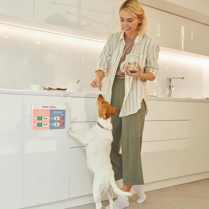 Dog Feeding Reminder Sign, Pet Feeding Tracker with Magnet, AM PM Daily Acrylic Slider Board for Fridge Wall Mounting, Plus Walking Reminder, Blue and Pink, 6.8" x 4.7" Pet Supplies