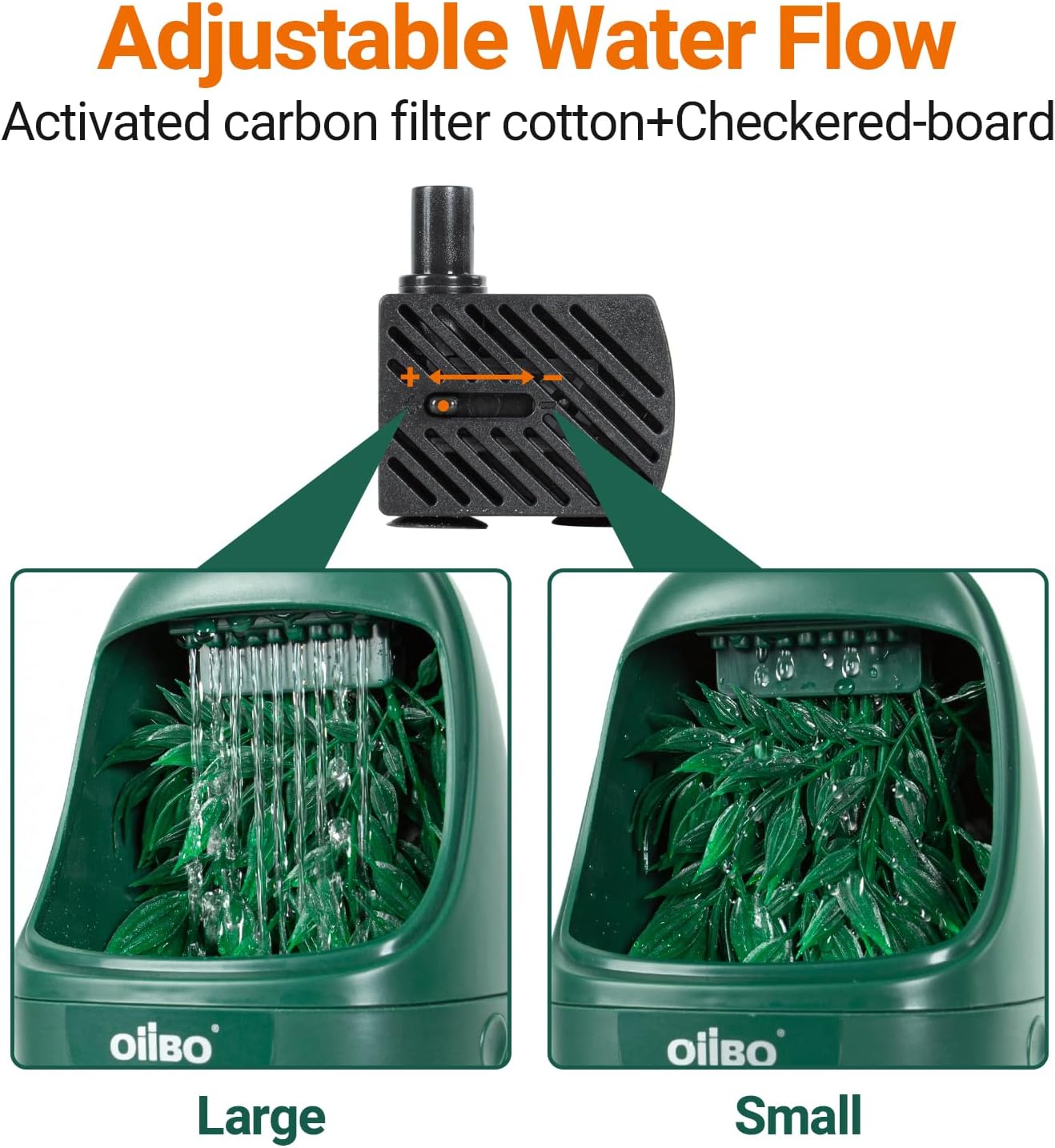 OiiBO Reptile Water Dispenser, Automatic Drinking Fountain Water Flow Adjustable Reptile Tank Waterfall for Lizard Bearded Dragon Chameleon, Ultra Quiet Amphibians Insects Terrarium Water Dripper