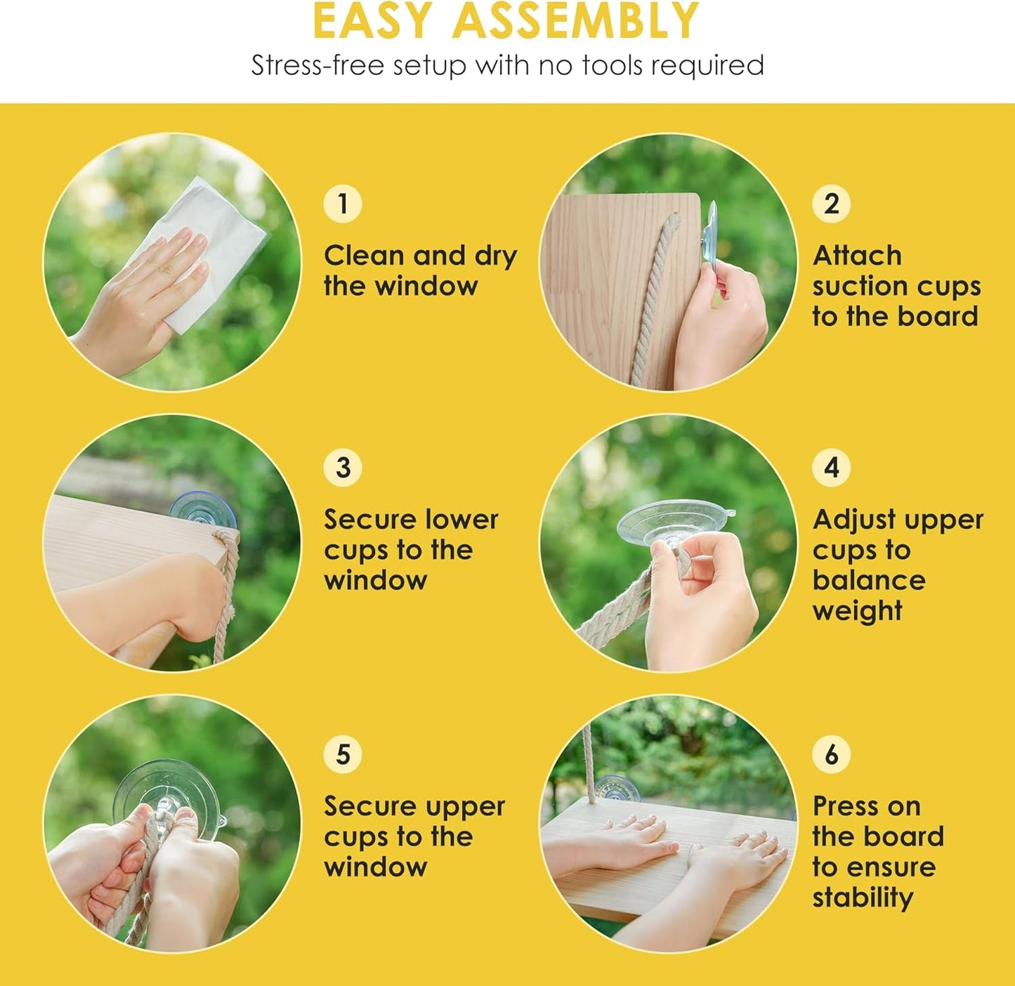 Cat Window Perch, Suction Cup Window Hammock Seat Beds for Indoor Cats with Soft Cushion and Solid Pine Wood