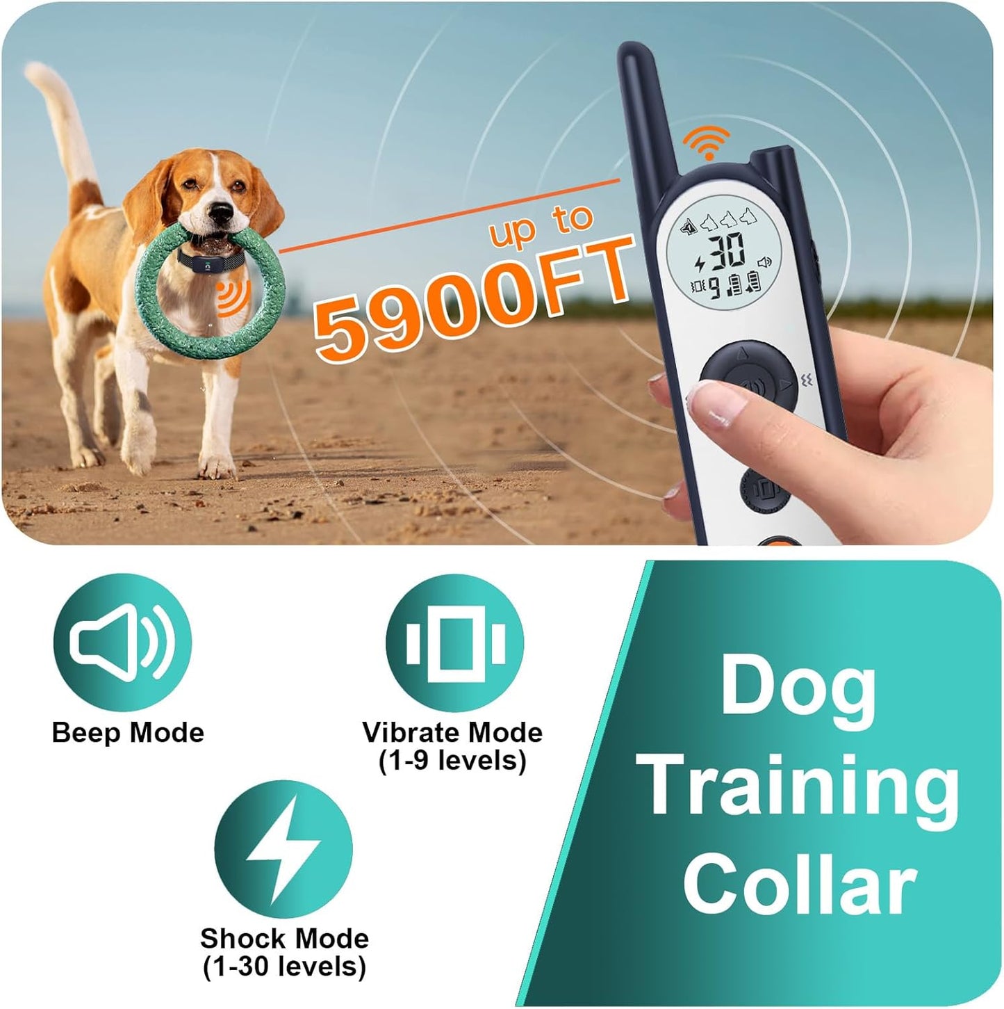 MIMOFPET Wireless Dog Fence System for 2 Dogs - Up to 3500ft Adjustable Electric Fence,Waterproof Training Collar Rechargeable,Pet Containment System for Large Medium Dogs
