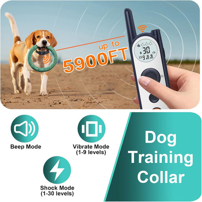 MIMOFPET Wireless Dog Fence System for 2 Dogs - Up to 3500ft Adjustable Electric Fence,Waterproof Training Collar Rechargeable,Pet Containment System for Large Medium Dogs