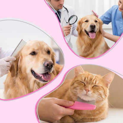 6 Pcs Pets Grooming Comb Kit Tear Stain Remover Comb Dog Face Combs for Eye Cleaning Gentle Grooming Tool Dematting Tool for Cats Dogs Remove Knots Stains Crust Mucus