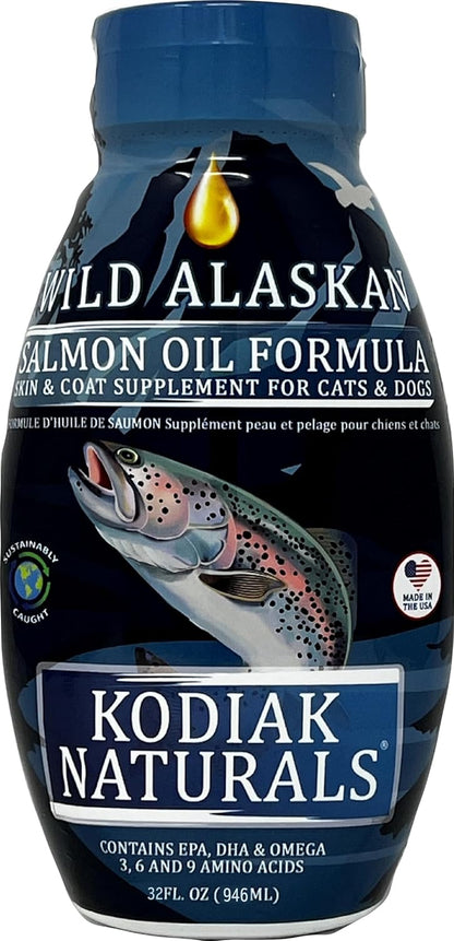 32 oz Wild Alaskan Salmon Oil Formula - Balanced Blend of Pure Fish Oils, with EPA and DHA from Wild-Caught Fish, Support for Skin & Coat, Immune & Heart Health, and Joints