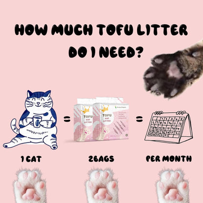 2pcs Pack (6L x 2) Tofu Cat Litter, Clumping Kitty Litter, Flushable,Pea Fiber,Dust Free, Odor Control, Low Tracking, Lightweight (Peach)