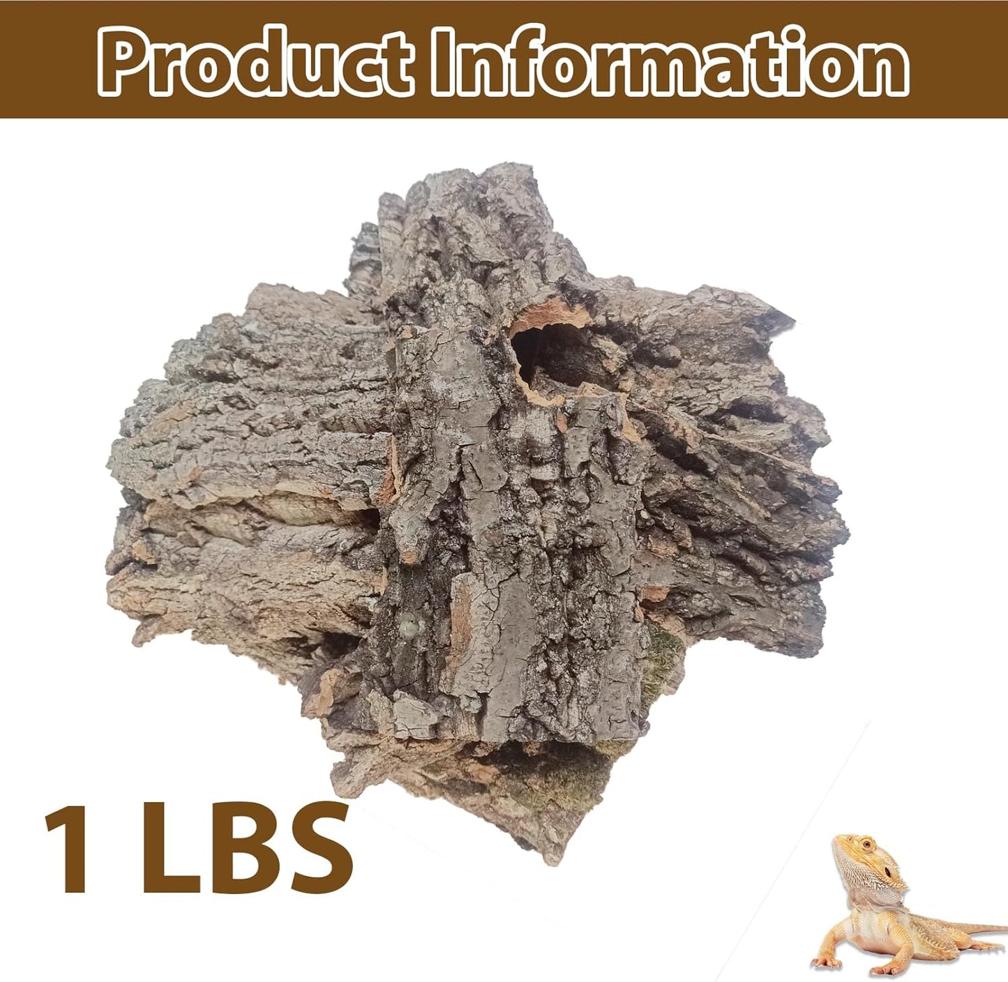 Reptiles Cork Bark Bits Substrate,1 LB Terrarium Bark Bedding Bulk for Geckos Snake Isopods Bearded Dragon Spiders Lizard Tarantula Hermit Crabs