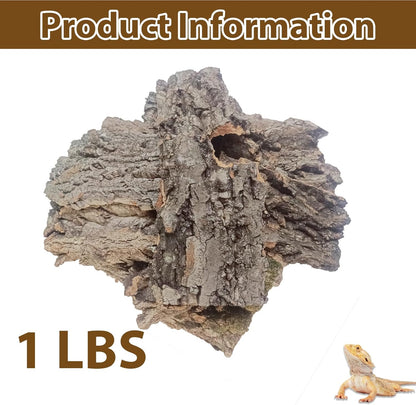 Reptiles Cork Bark Bits Substrate,1 LB Terrarium Bark Bedding Bulk for Geckos Snake Isopods Bearded Dragon Spiders Lizard Tarantula Hermit Crabs