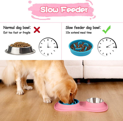 MateeyLife Slow Feeder Dog Bowls