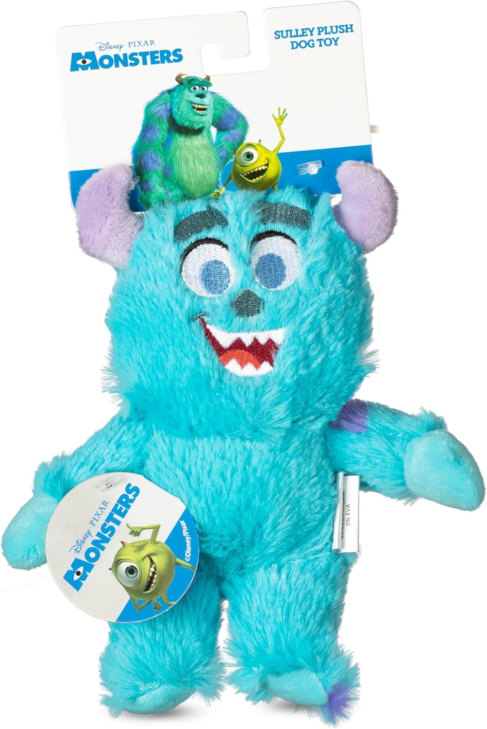 Disney for Pets Pixar’s Sulley Plush Dog Toy 6in Pixar Dog Toys | Plush Toy for Dogs Inspired by Sulley from Pixar’s Monsters, Inc. with Squeaker