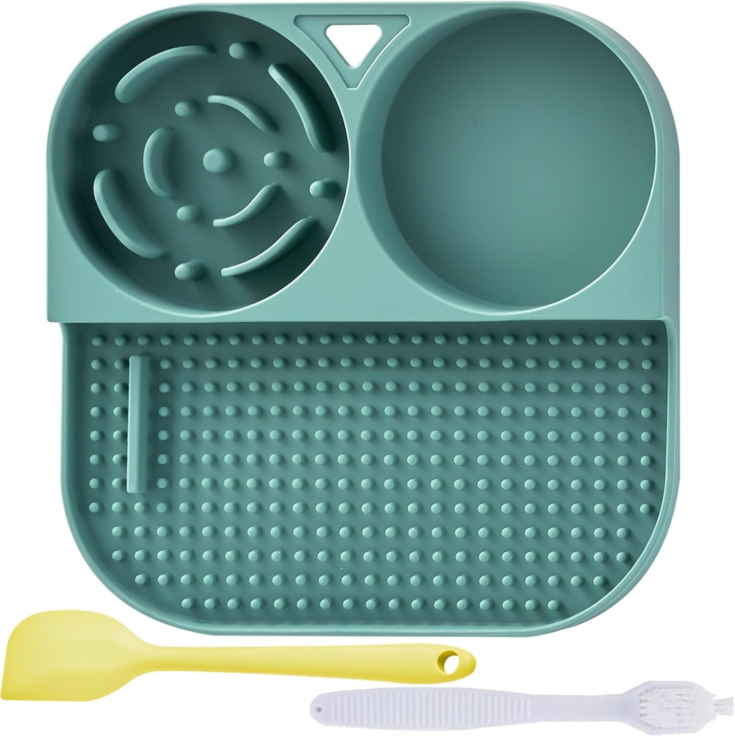 Slow Feeder Snack Bowl & Lick Mat for Dogs & Cats – Non-Slip, Food-Grade Silicone Treat Bowl Combo for Small Breeds – Perfect for Treats, Snacks & Portion Control, Includes Scraper & Brush