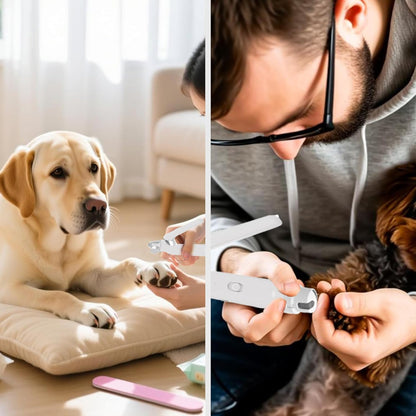 Dog Nail Clippers with LED Lights Low Noise Dog Nail Grinder with 3 Grinding Port for Large Medium Small Cats Dogs Pet Nail Trimmer Cutters Rechargeable Cat Nail Clippers