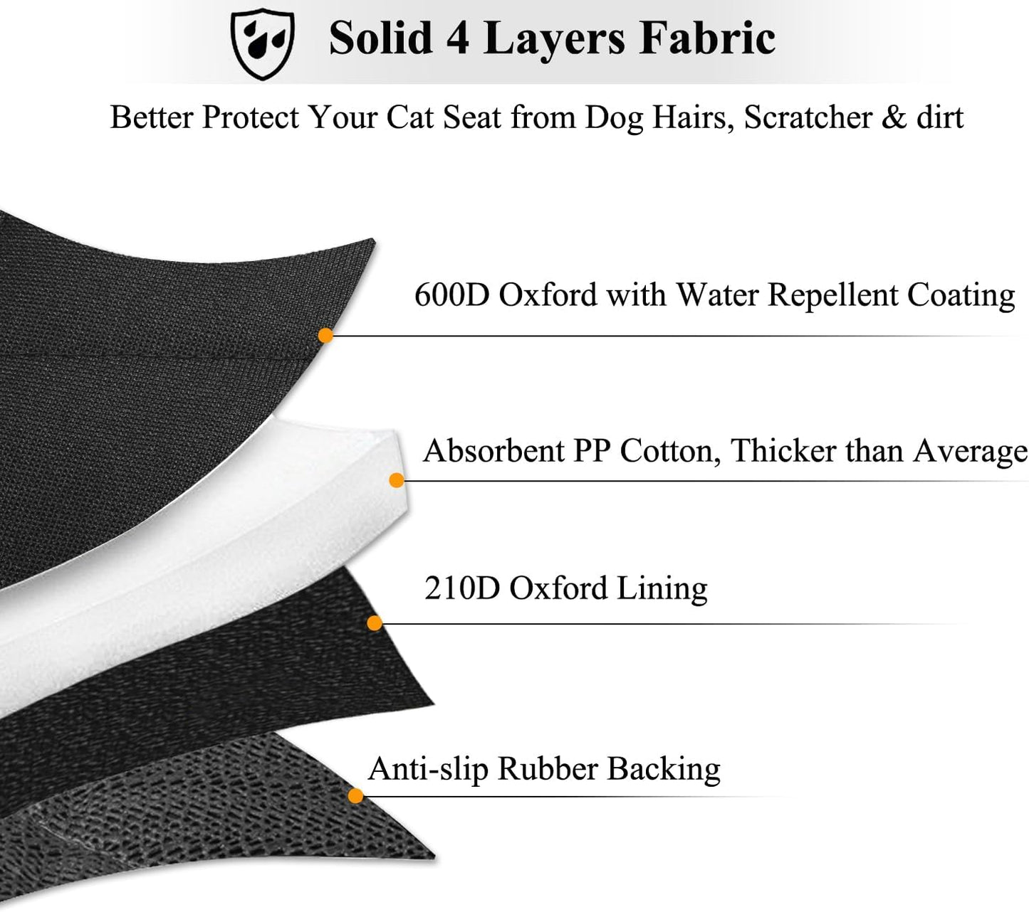 VIVAGLORY Dog Seat Belt + Dog Seat Cover, Chew Proof Waterproof Multi-Functional, Backseat Cover for Car