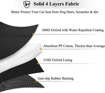 VIVAGLORY Dog Seat Belt + Dog Seat Cover, Chew Proof Waterproof Multi-Functional, Backseat Cover for Car