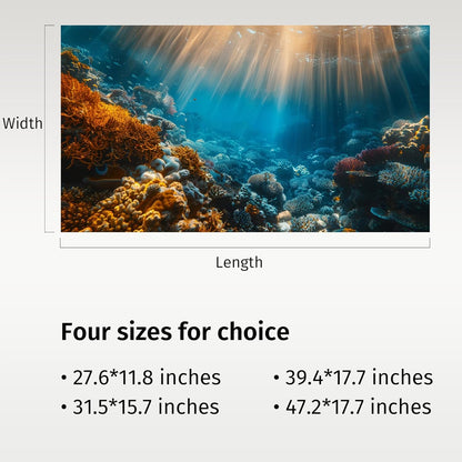 Aquarium Background, Ocean Fish Tank Background, Terrarium Background Cloth 27.6 x 11.8 inches