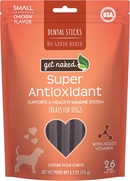 Get Naked Grain Free 1 Pouch 6.2 Oz Super Antioxidant Dental Chew Sticks, Small