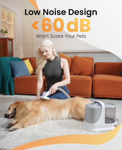 oneisall Dog Grooming Vacuum, 13000Pa Powerful 3L Dust Cup Pet Vacuum with Clipper Nail Grinder & Shedding Brush, 7 in 1 Dog Grooming Kits, Quiet, Large Capacity 3 Suction Levels, BM3