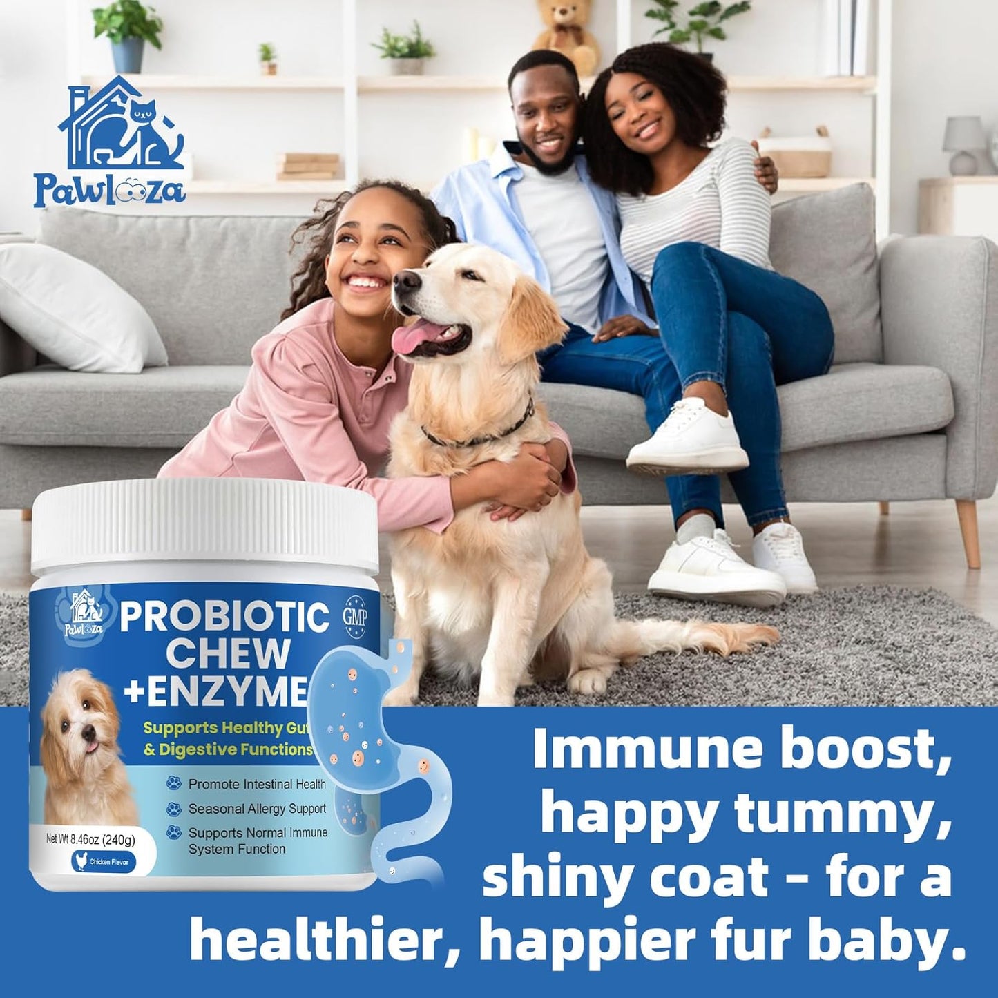 Probiotics for Dogs, Improve Itchy Skin Itchy Ears + Calming Collar for Dogs
