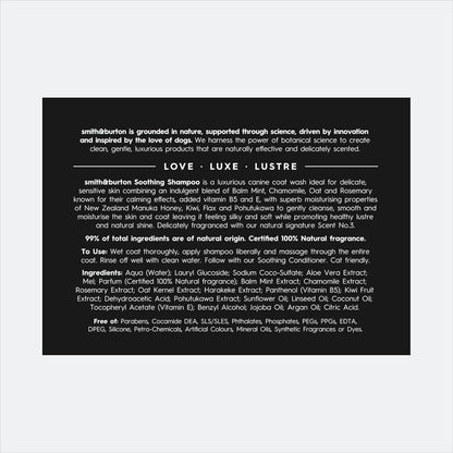 smith&burton Soothing Duo Set for Dogs & Cats, 16.9 oz | Gentle Soothing Shampoo & Conditioner with Chamomile, Oat,Manuka Honey & More, Scent No.3