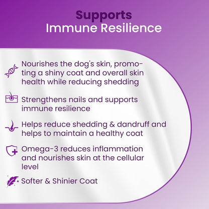 Bio PetActive Dog Zinc and Biotin Supplement Enriched with Omega 3 & Fish Oil | Support Healthy Skin, Coat, Hair and Nail | 500mg Soft Chews Vitamins & Mineral Complex | 75 Tablets