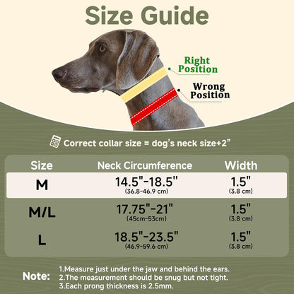 Mayerzon Martingale No Pull Collar for Medium Large Dogs German Shepherd Doberman Pitbull, Patented Anti Pull Correction Dog Collar for Walking Training, Reflective, Adjustable, Hidden(M, Khaki)