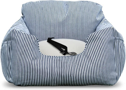 Dog Car Seat, Puppy Dog Booster Seats Fully Detachable and Washable,Bed for Car with Storage Pockets and Clip-On Safety Leash