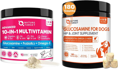 Dog Vitamins Powder, Glucosamine for Dogs 180 Counts