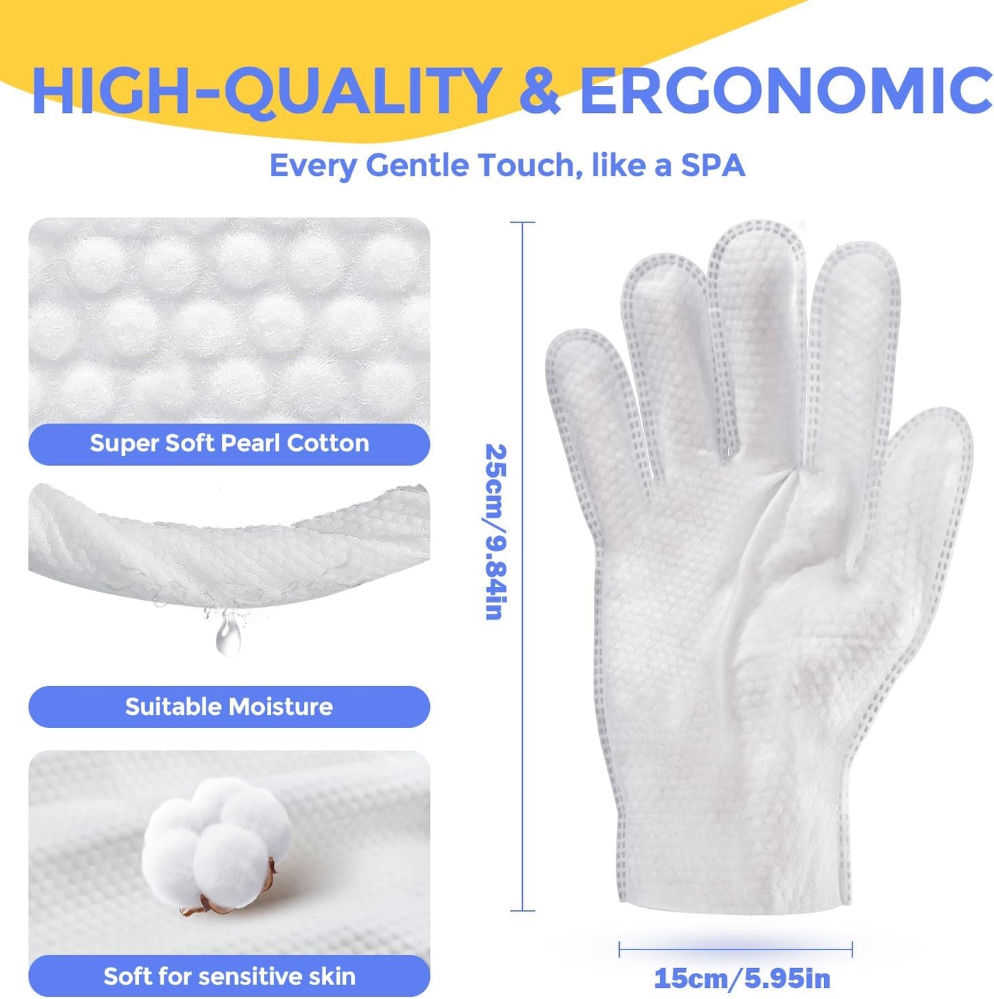 Pet Cleaning Glove Wipes for Dogs & Cats, Hypoallergenic Deodorizing Disposable No-Rinse Grooming Wipes, Wipes, Perfect for Pet Dry Cleaning, Daily Care and Travel, Coconut Scent, 8 pcs