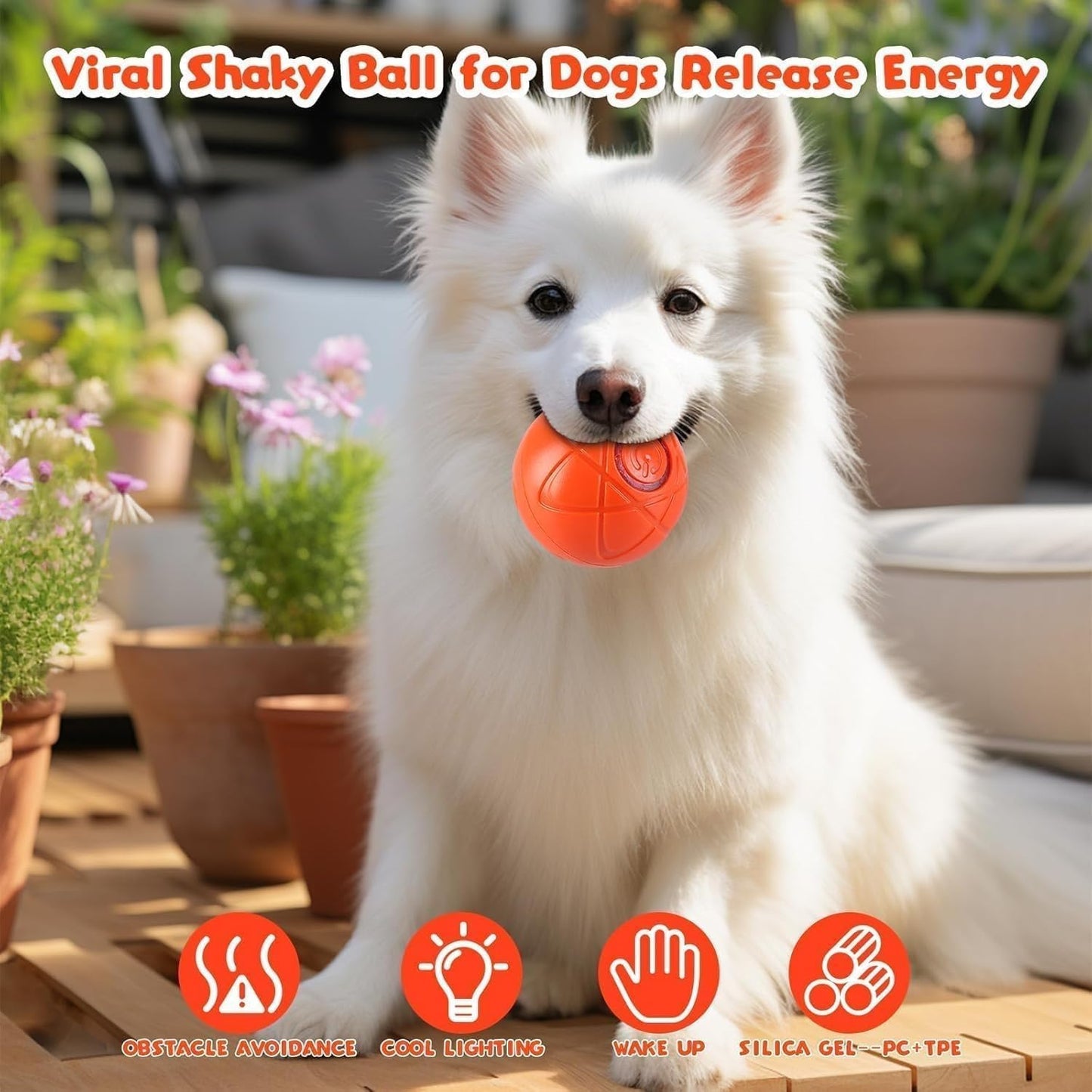 2PCS Interactive Dog Ball Toy, Duarpsin Dog Balls, Shaky BallToy for Dogs, Vibrating DogBalls, Smart Jumping BallToys, Fun Shaking Pet Bounce Electric Balls Automatic Moving Pet Toys for Dogs.