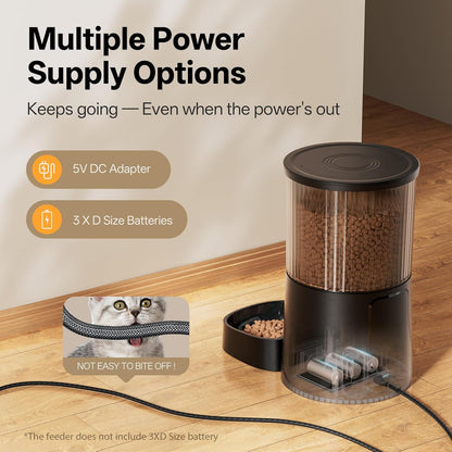 Automatic Cat Feeder with Camera: 5G WiFi Auto Pet Feeder Precise Timed Feeding with HD Video & 2-Way Audio, Food Dispenser with Desiccant Bag to Keep Kibble Fresh, Easy Setup for Indoor Cats