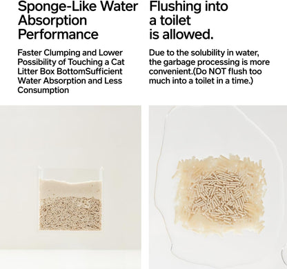 pidan Tofu Cat Litter with Occult Blood Test,Clumping,Flushable,Ultra Absorbent and Fast Drying, 100% Natural Ingredients Litter,Solubility in Water,Really Dust-Free,Less Scattering (5.3lb×2bags)