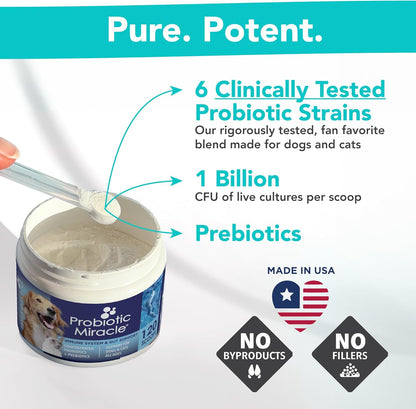 Probiotics for Cats & Dogs : Probiotic Miracle : Bowel & Gut Support : Digestive Health : Stop Diarrhea, Loose Stool