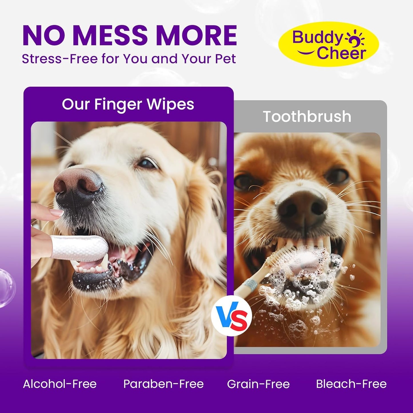 Pet Wipes - 50 pcs, Gentle Oral Care for Dogs & Cats