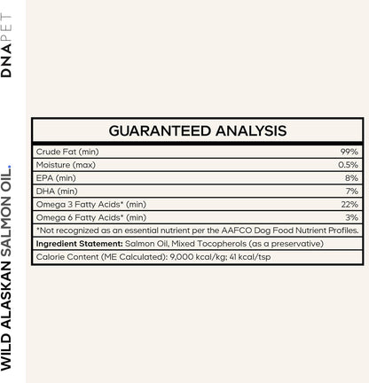 Wild Alaskan Salmon Oil for Dogs - EPA, DHA, Omega 3 & 6 Fatty Acids for Pets - Liquid Fish Oil Supplement for Dogs - All Breeds - 8 fl oz