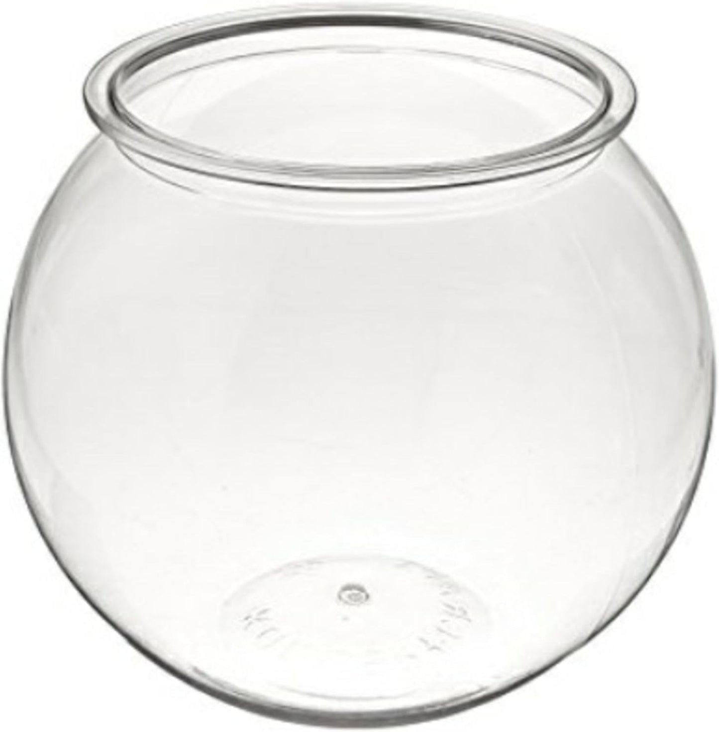 Aquatic Wonder 1 Gallon Fish Bowl: Round Crystal Clear Plastic is Break-Resistant and Light Weight. Ideal for Betta Fish Aquarium, Home décor and Party Drinks