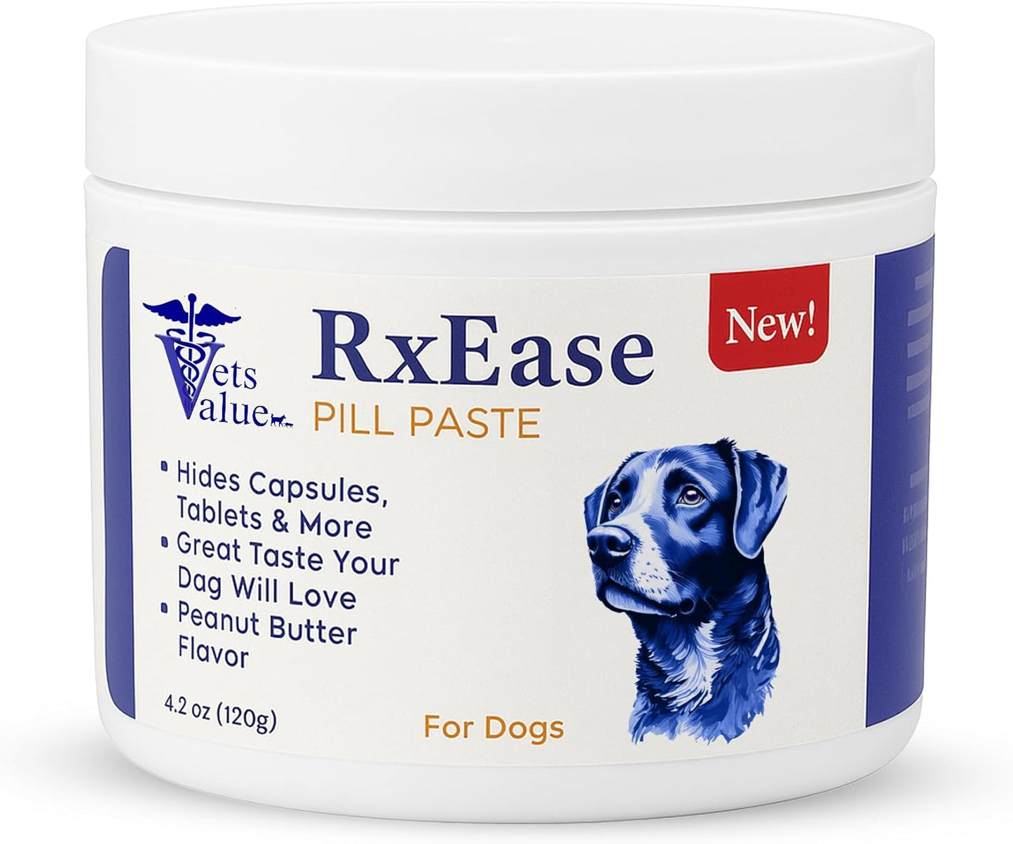 RxEase Paste for Dogs – 4.2 oz Peanut Butter Flavor – Easy Moldable Treat to Hide Capsules & Tablets – Tasty Medication Aid & Alternative to Pill Pockets