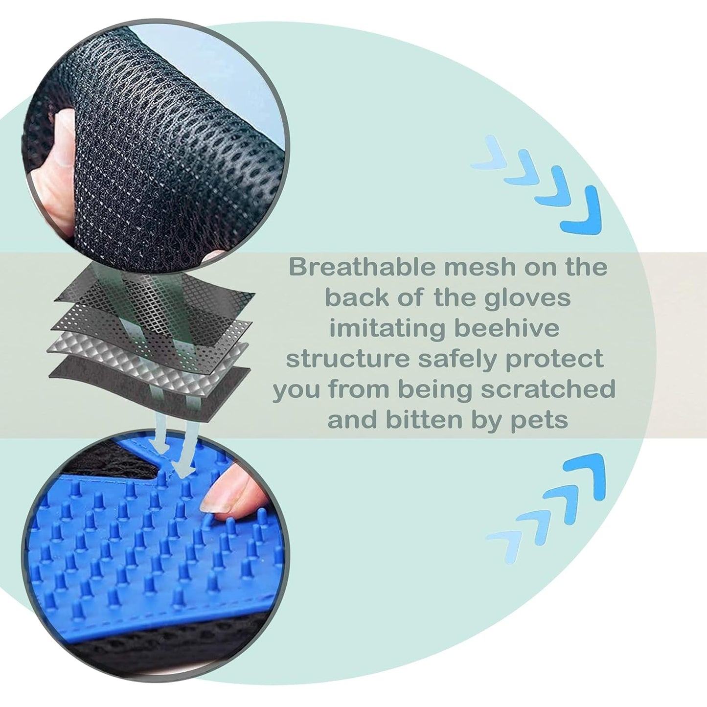 Grooming Gloves for Shedding Hair Remover - Gentle Brush for Dogs and Cats, Long or Short Fur Slicker Mitt Comb for Bath, Deshedding, and Massage